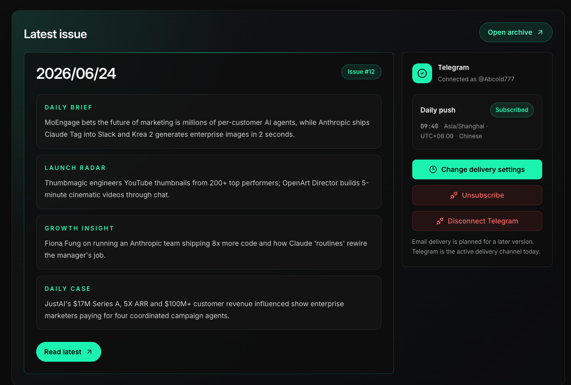 AI Marketer News latest issue screen